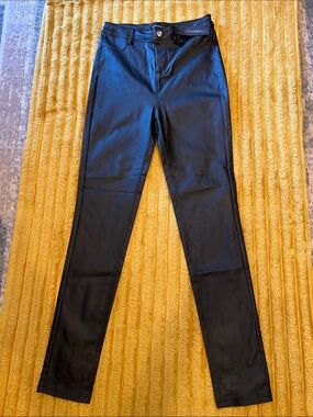 Chocolate Skinny Faux Leather Black Pants